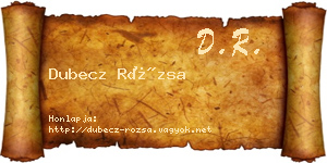 Dubecz Rózsa névjegykártya