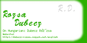 rozsa dubecz business card